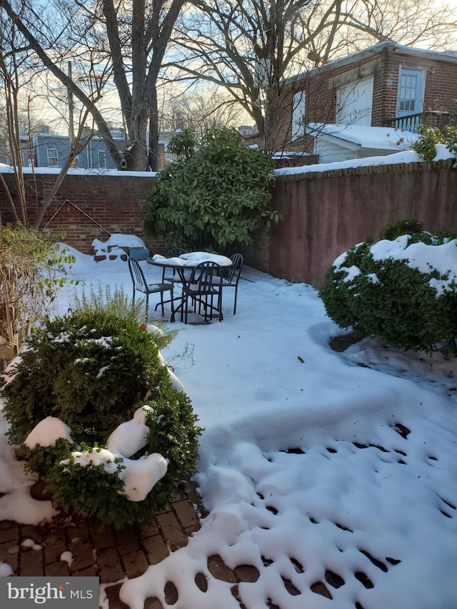 view of snowy yard