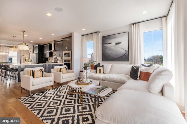 living room featuring hardwood / wood-style floors