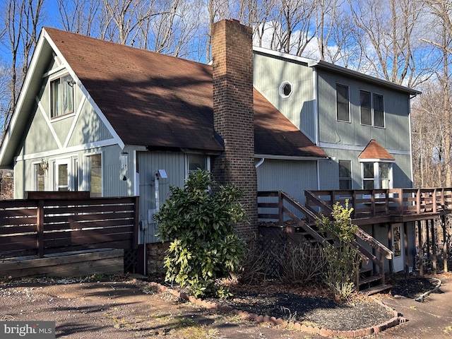 view of front of home featuring a deck