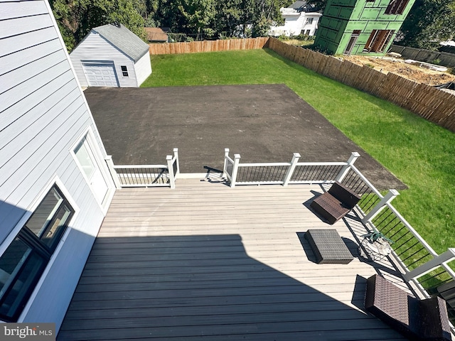 wooden deck with a yard