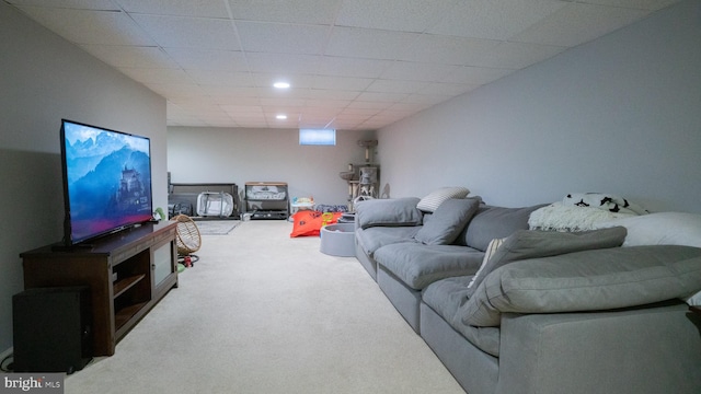 living room featuring carpet floors