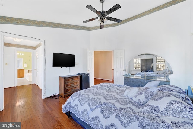 3701 Green Ash Ct, Beltsville, MD 20705 - bedroom with ceiling fan and dark hardwood / wood-style floors