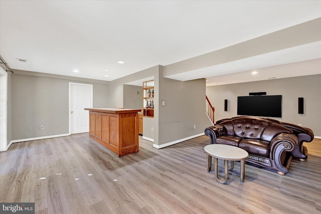3701 Green Ash Ct, Beltsville, MD 20705 - interior space with light hardwood / wood-style floors and bar