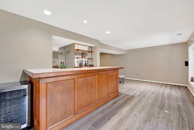 3701 Green Ash Ct, Beltsville, MD 20705 - bar with beverage cooler and light hardwood / wood-style floors