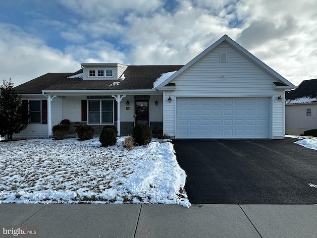 view of front of house with a garage