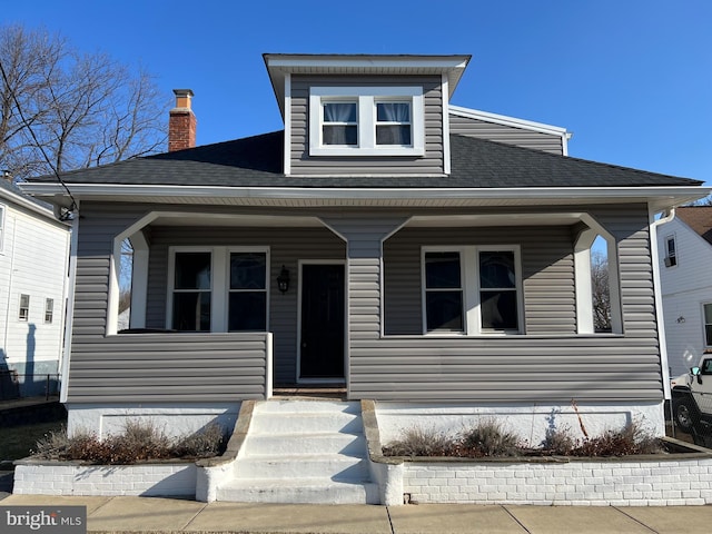 view of front facade featuring covered porch