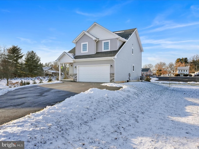 view of property featuring a garage