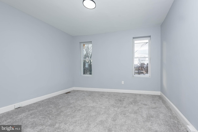 empty room featuring light carpet and a healthy amount of sunlight