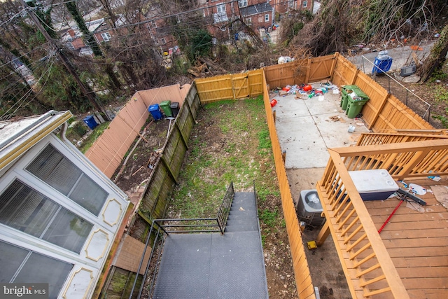 view of yard featuring a wooden deck