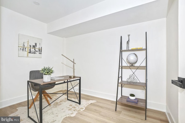 office area featuring wood-type flooring