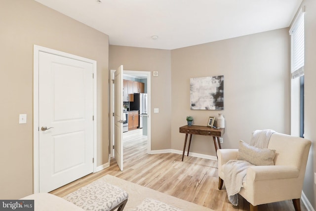 living area featuring wood-type flooring