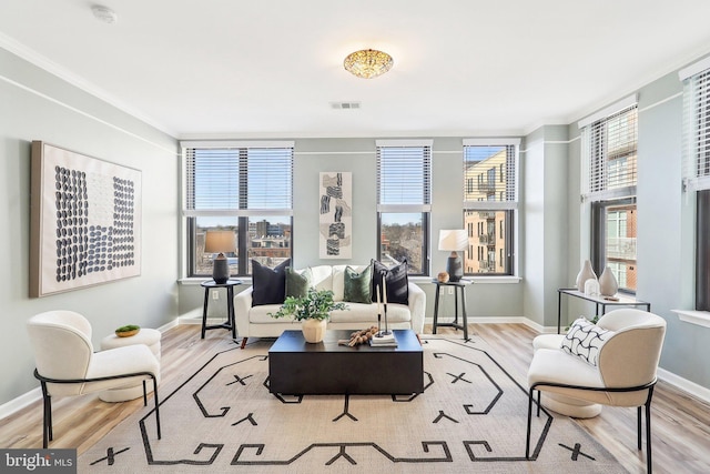 living room featuring light hardwood / wood-style flooring