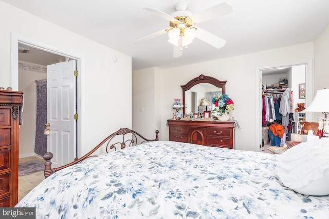 633 E Main St, Fruitland, MD 21826 - bedroom featuring a closet, ceiling fan, and a spacious closet