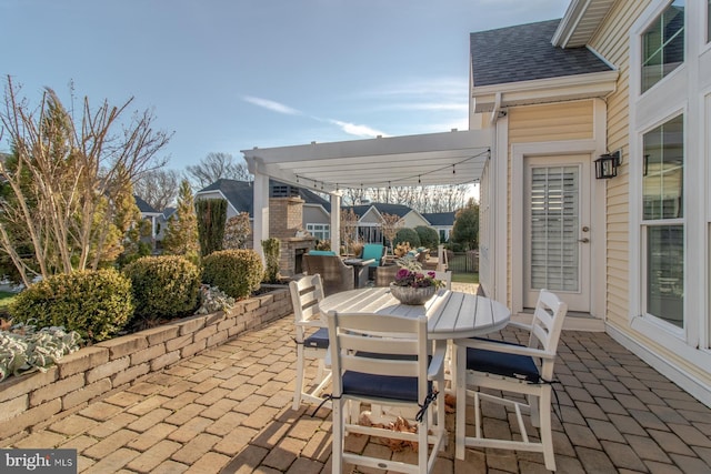 view of patio with a pergola