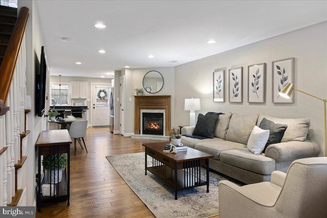 living room featuring wood-type flooring