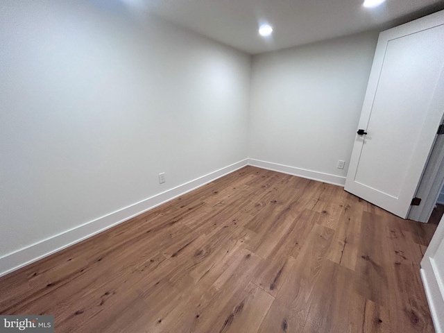 spare room with light wood-type flooring