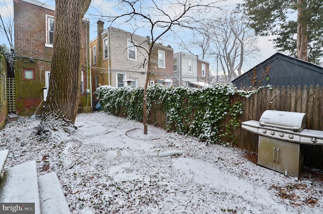 view of snowy yard