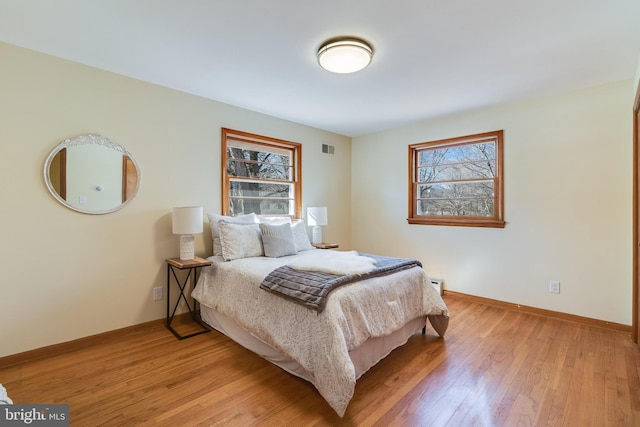 bedroom featuring light wood-type flooring