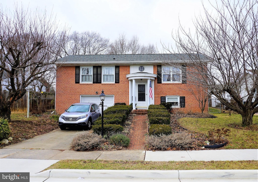 split foyer home with a garage