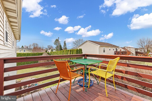 1025 Harmony Hl, Lebanon, PA 17046 - wooden deck featuring a residential view