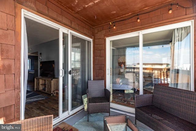 view of patio with a balcony