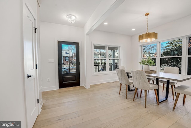 dining room featuring light hardwood / wood-style floors