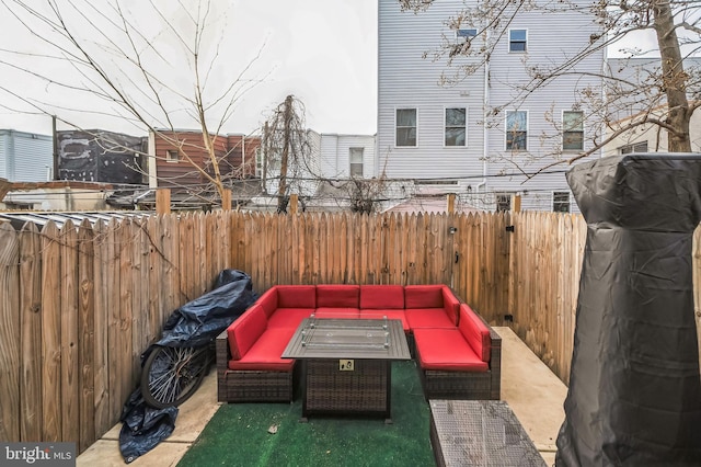 view of patio / terrace with an outdoor hangout area