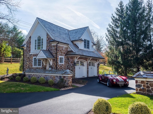 view of front of house with a garage