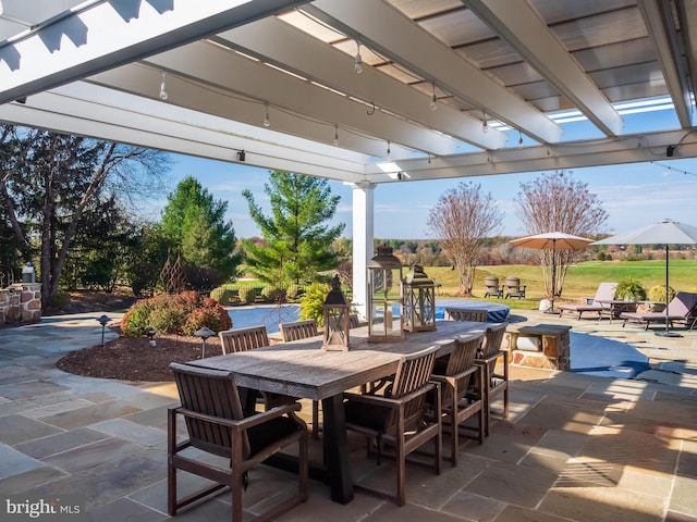 view of patio with a pergola