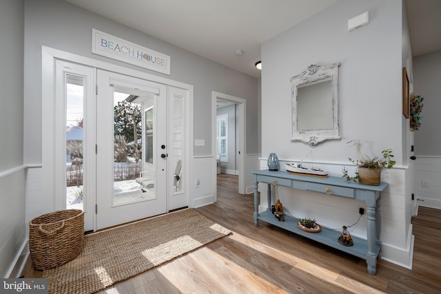 foyer entrance featuring hardwood / wood-style floors