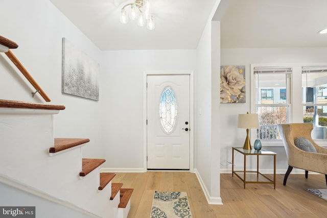 entryway featuring light hardwood / wood-style floors