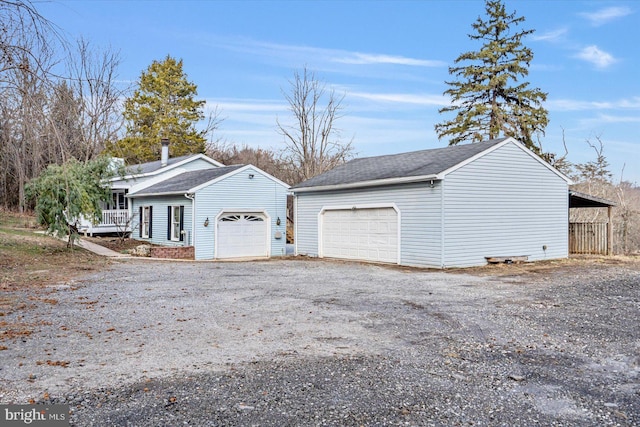 view of home's exterior with a garage