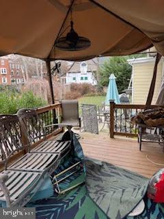 wooden deck featuring a gazebo