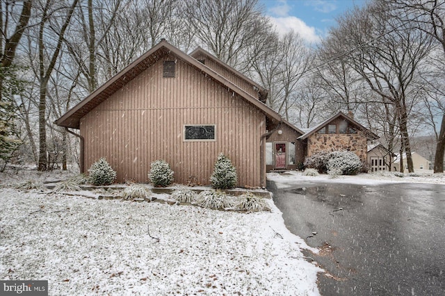 view of snowy exterior