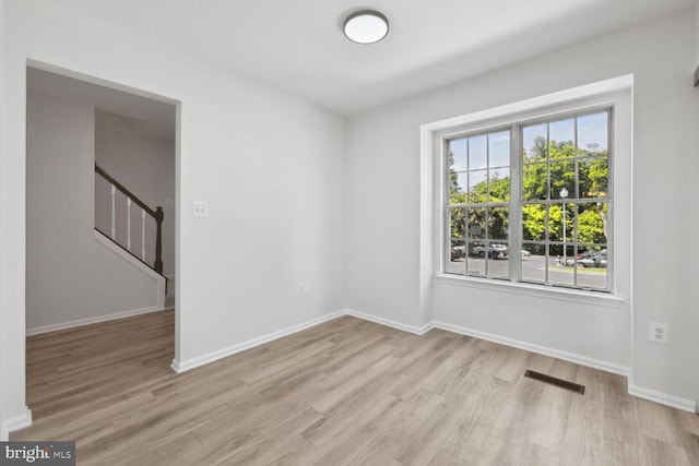 empty room featuring light wood-type flooring