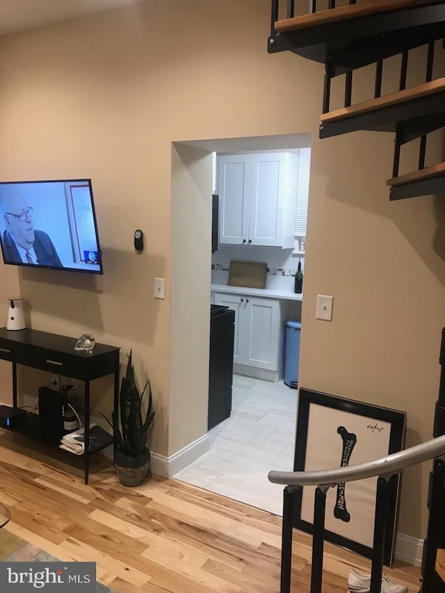 hall featuring light hardwood / wood-style flooring