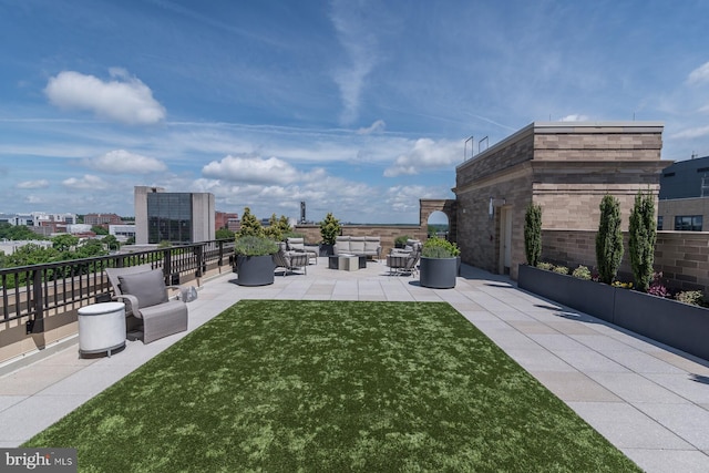 view of patio featuring an outdoor hangout area