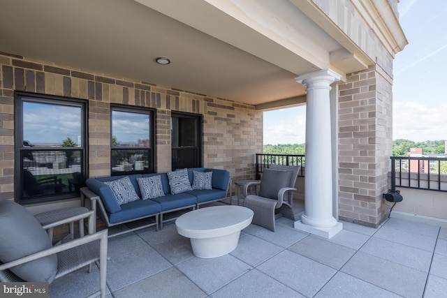 view of patio / terrace featuring an outdoor living space