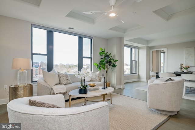 living room with wood-type flooring