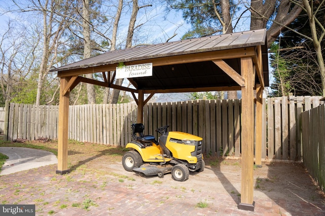 view of patio / terrace with a gazebo