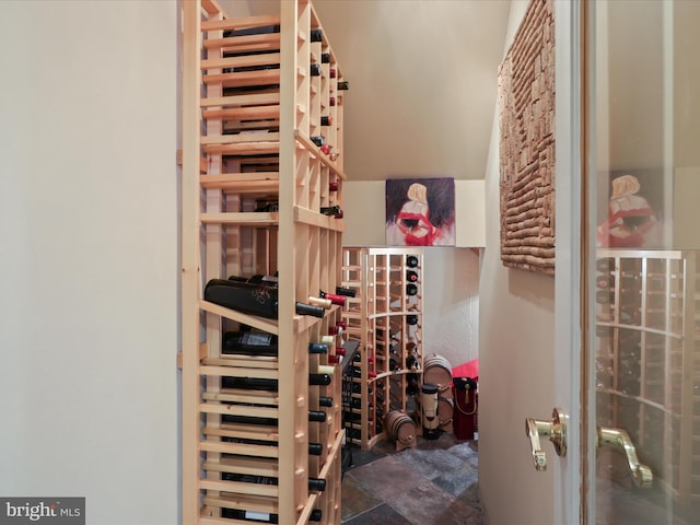 view of wine cellar