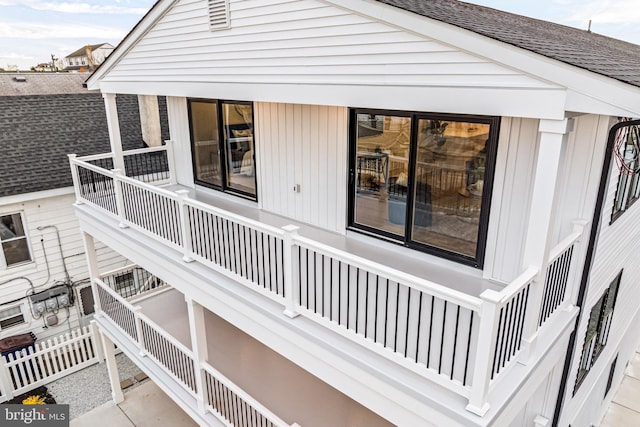 view of property exterior with a balcony