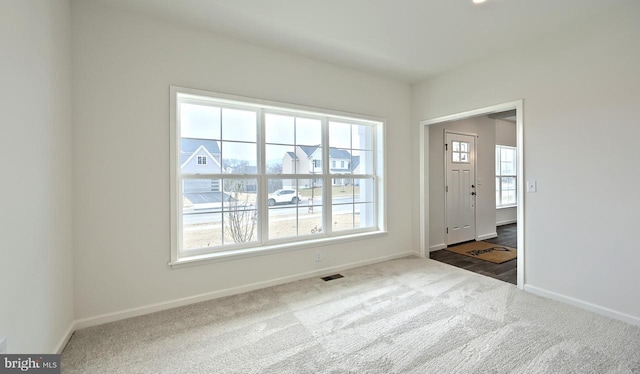 carpeted empty room featuring a healthy amount of sunlight