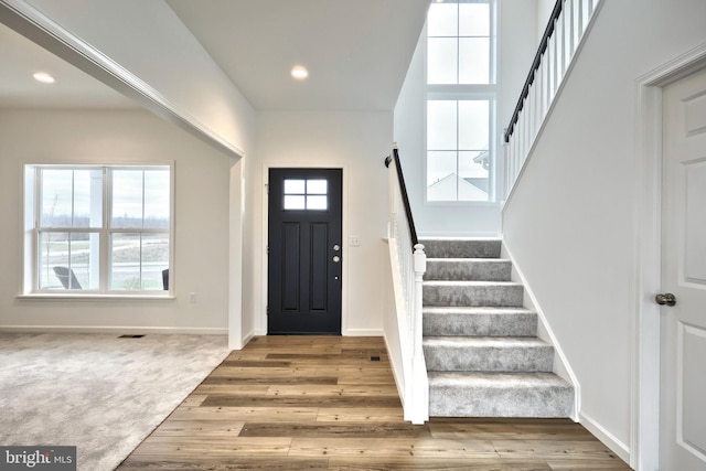 foyer featuring light hardwood / wood-style flooring