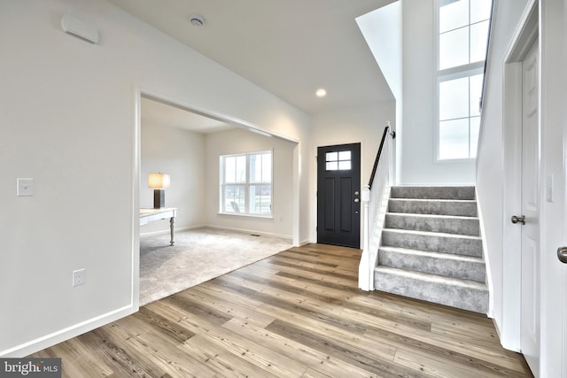 entrance foyer with wood-type flooring