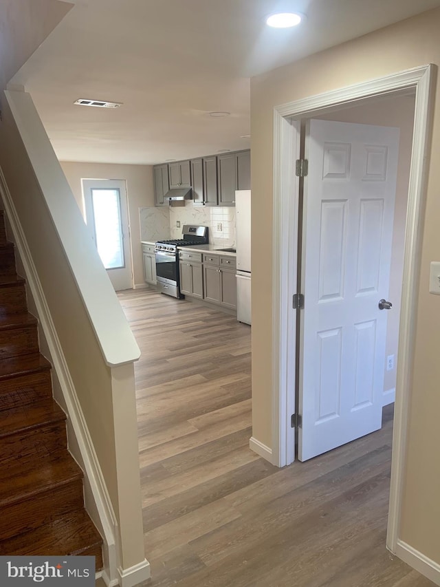 interior space featuring light wood-type flooring