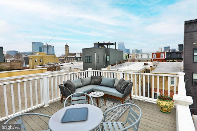 deck with an outdoor living space