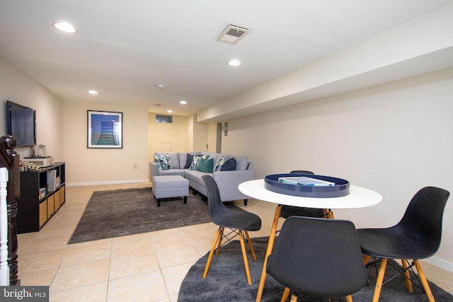 dining room featuring light tile patterned floors