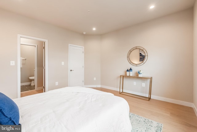 bedroom featuring light hardwood / wood-style flooring