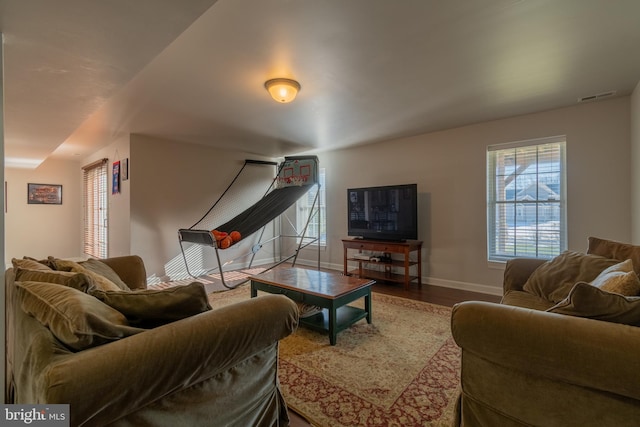 living room featuring hardwood / wood-style flooring